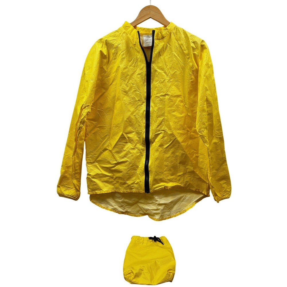 O2 Rainwear 5oz Ultralight Packable Rain Jacket Unisex‎ Large Yellow Made in USA